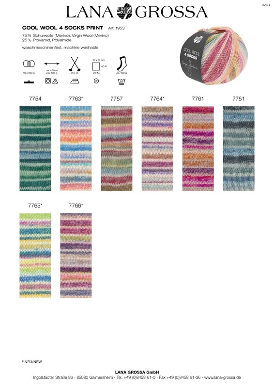 COOL WOOL 4 SOCKS PRINT - LANA GROSSA